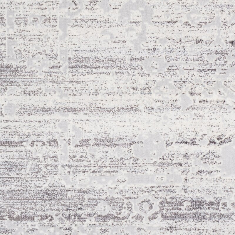 Heger Distressed Silver Gray/White Area Rug - Image 3