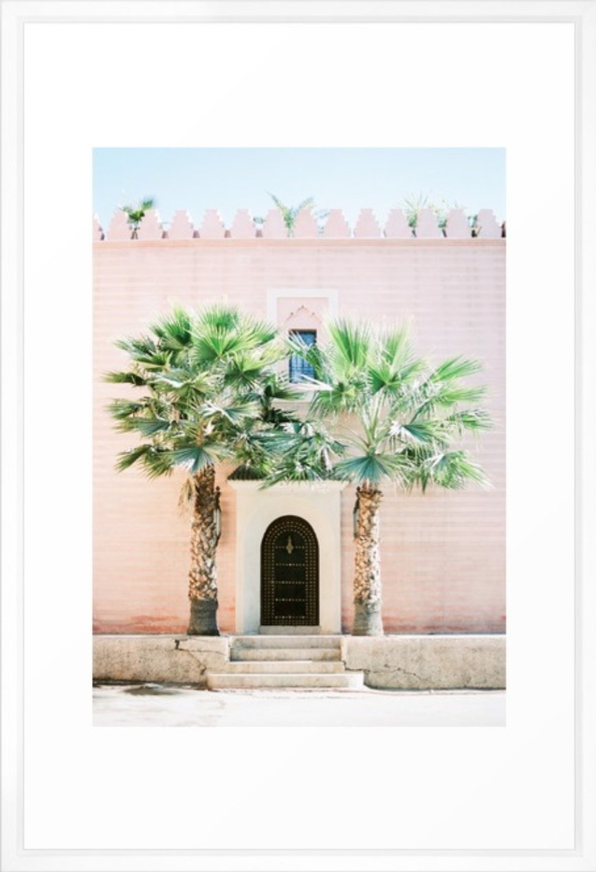 Travel photography print “Magical Marrakech” photo art made in Morocco. Pastel colored. Framed Art Print (vector white frame) - Image 0