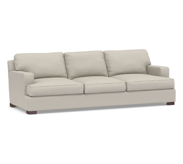 Townsend Square Arm Upholstered Grand Sofa 100.5", Polyester Wrapped Cushions, Performance Heathered Tweed Pebble - Image 0