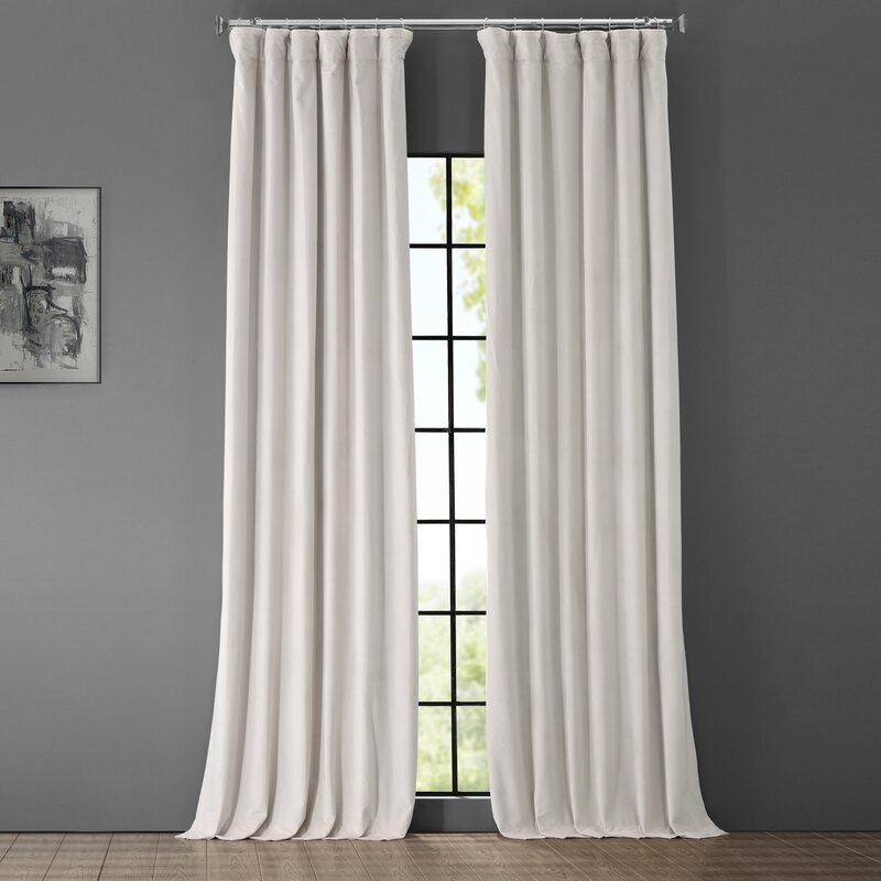 Albert Velvet Solid Blackout Thermal Rod Pocket Single Curtain Panel - Image 0