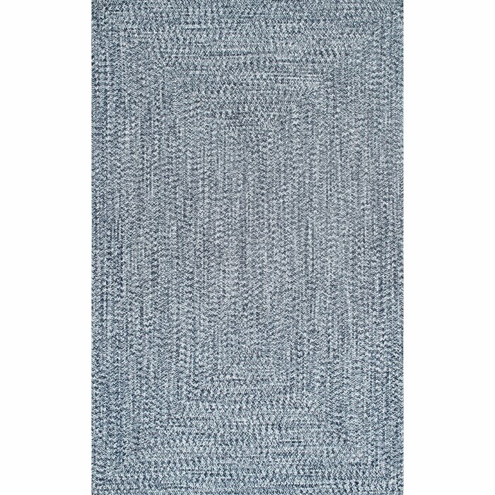 Handmade Braided Blue/White Indoor Area Rug - Image 0