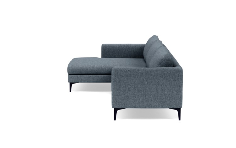 OWENS Sectional Sofa with Left Chaise - Rain Cross Weave. 106W with matte black legs - Image 3
