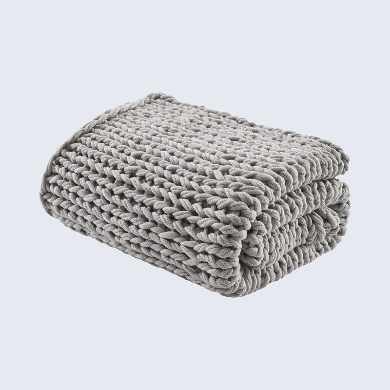 Marvelyn Double Knit Throw - Gray - Image 1