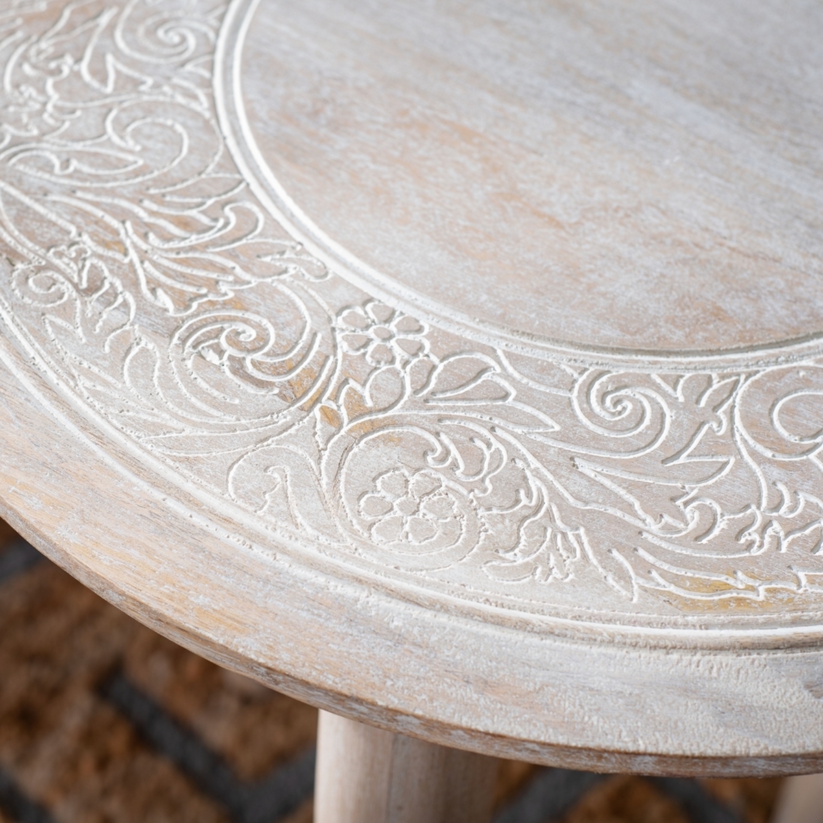 Rehnuma Carved Side Table - Image 2