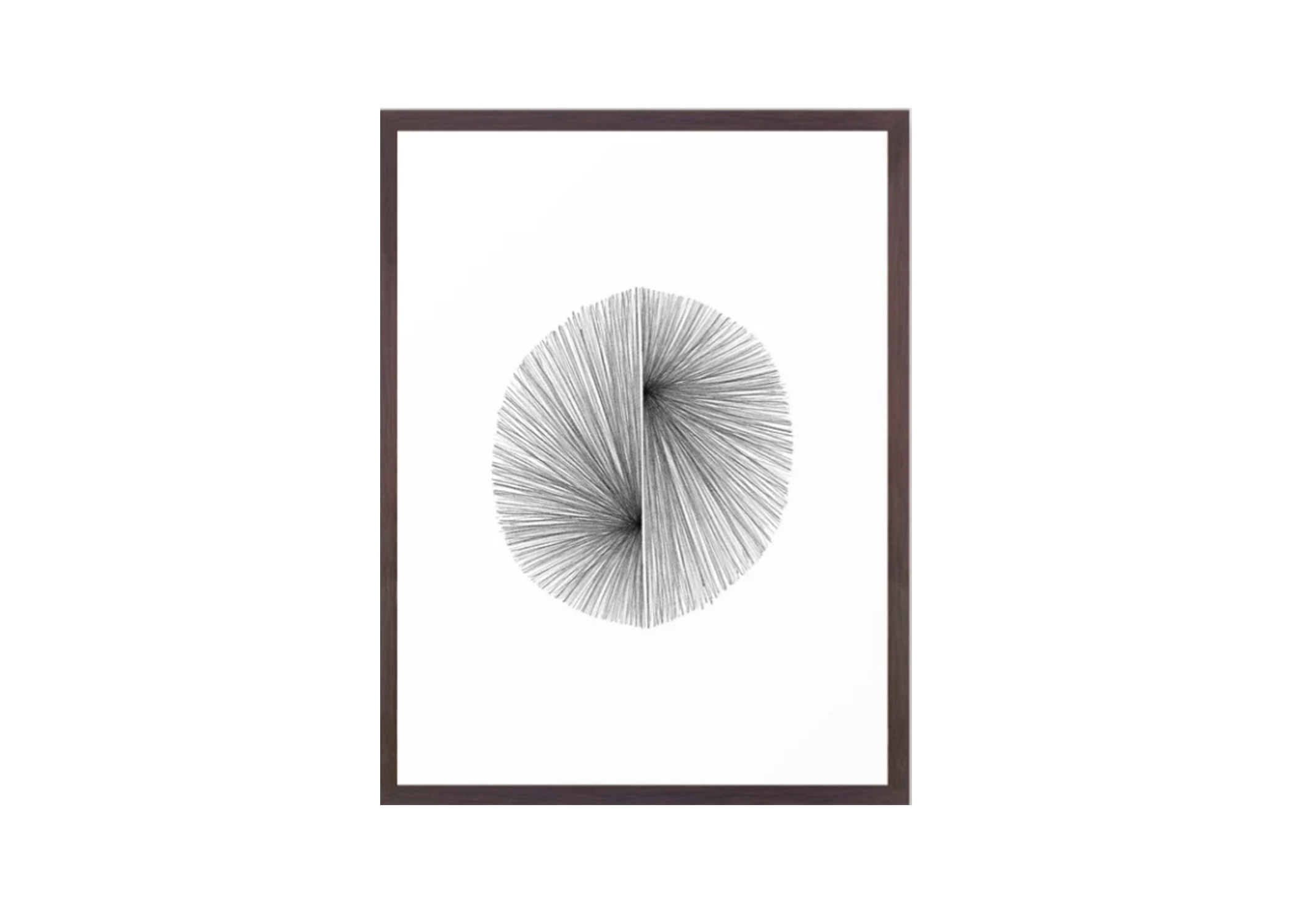 Mid Century Modern Geometric Abstract Radiating Lines Framed Art Print - Image 0