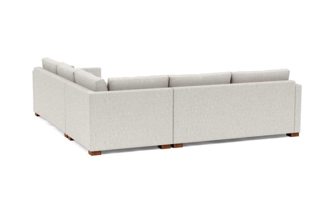 Charly Corner Sectional with Beige Wheat Fabric and Oiled Walnut legs - Image 3