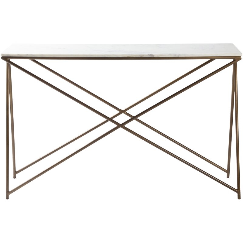 Norah Modern White, Gold Console Table - Image 0