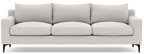 SLOAN 3-Seat Sofa 95" W x 36"D -Pebble - Matte Black Sloan L Leg - Image 0
