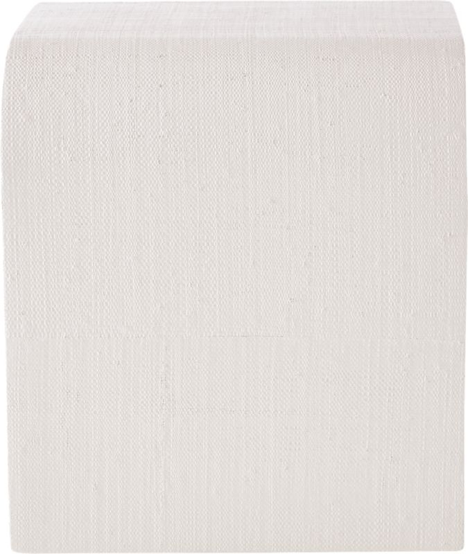 Horseshoe White Lacquered Linen Side Table - Image 4