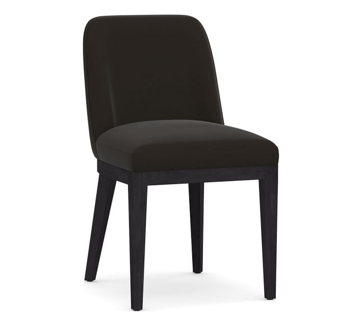 Layton Upholstered Side Dining Chair, Black Legs, Performance Everydayvelvet(TM) Smoke - Image 0