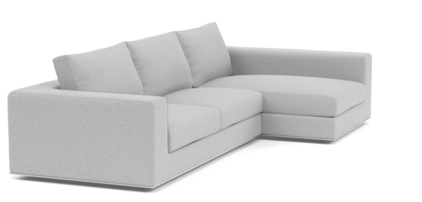 WALTERS Sectional Sofa with Right Chaise, Ecru, 111" - Image 1