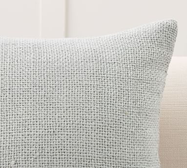 Faye Textured Linen Pillow Cover, 20", Icey Blue - Image 2