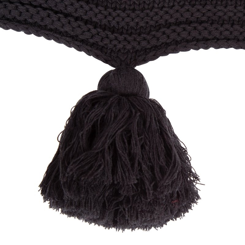 August Grove Dorcheer Chunky Ribbed Knit Throw Blanket in Black - Image 3