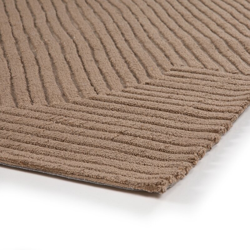 Chasen Hand-Loomed Cotton Striped Area Rug, Sand Taupe, 8' x 10' - Image 3