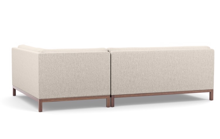 Jasper Chaise Sectional in Wheat Cross Weave Fabric with Oiled Walnut legs - Image 2