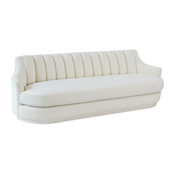 Peyton Cream Velvet Sofa - Image 1