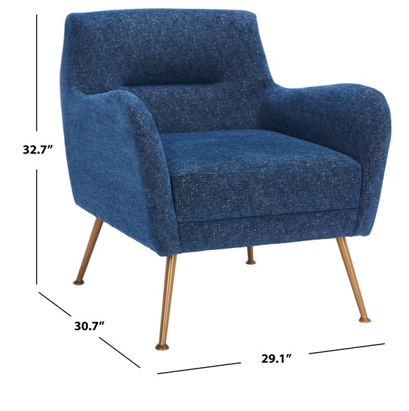 Tilbrook Arm Chair - Navy / Gold - Safavieh - Image 4