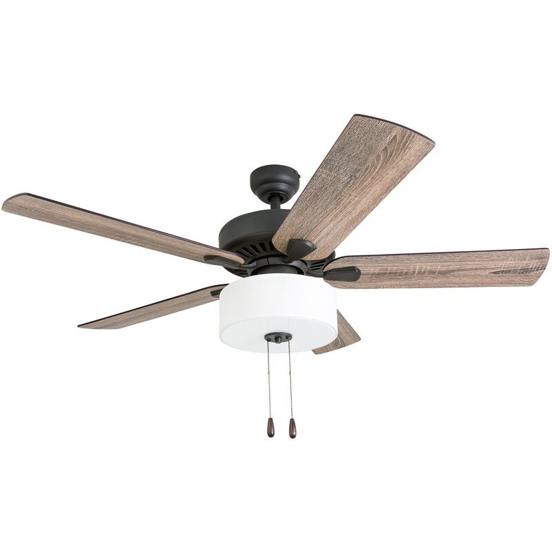 52'' Pannell 5-Blade Standard Ceiling Fan with Light Kit Included - Image 0