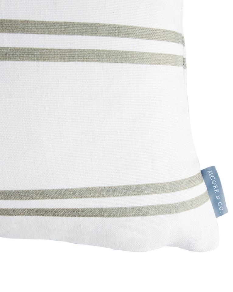 FRANKLIN OLIVE STRIPE PILLOW WITHOUT INSERT, 20" x 20" - Image 2