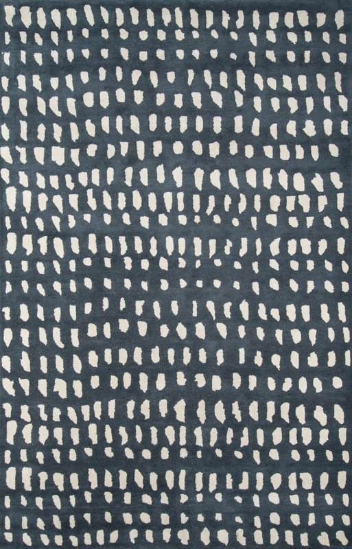 Boho Dots Hand-Tufted Blue/Ivory Area Rug 8 x 10 - Image 0