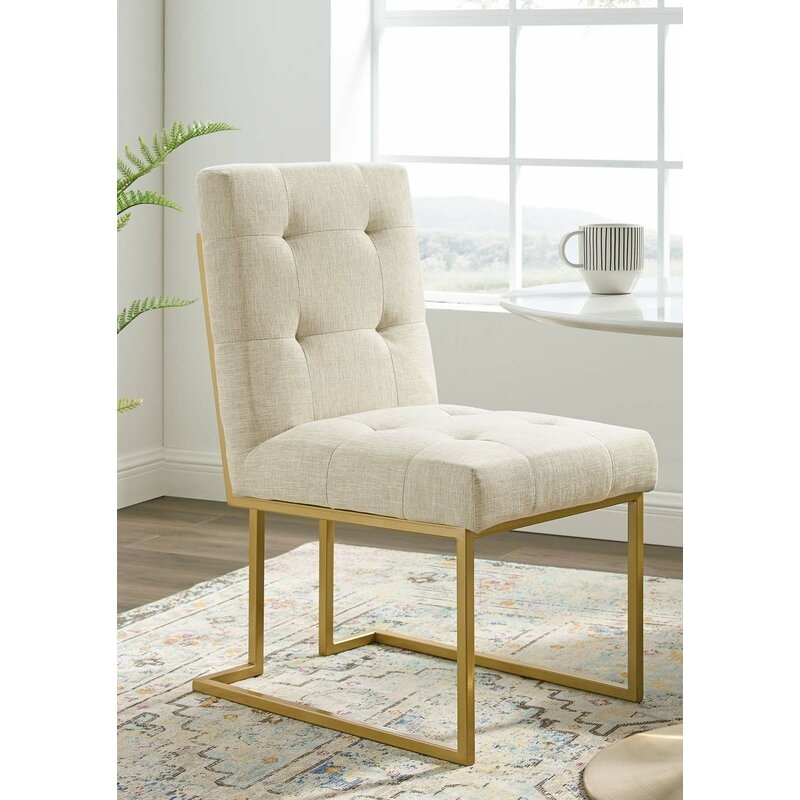 Beige Privy Upholstered Dining Side Chair - Image 0