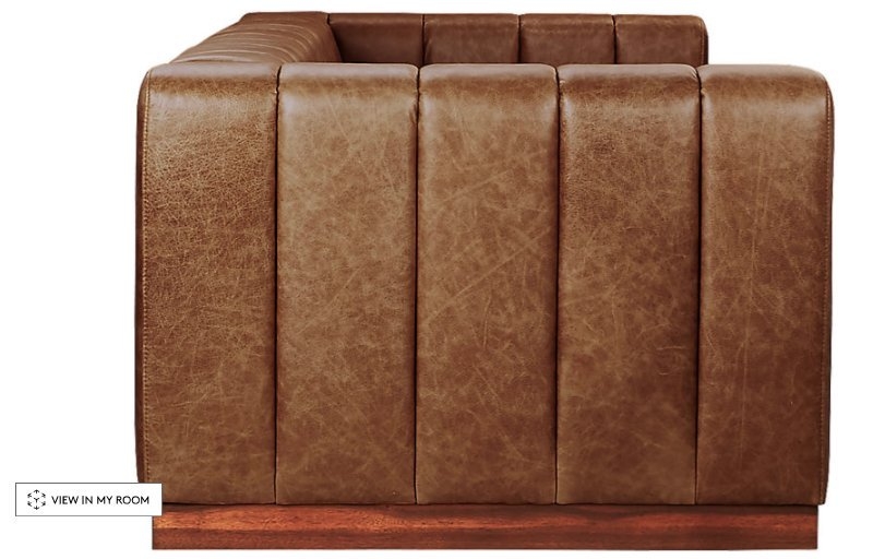 Forte Channeled Saddle Leather Sofa - Image 4