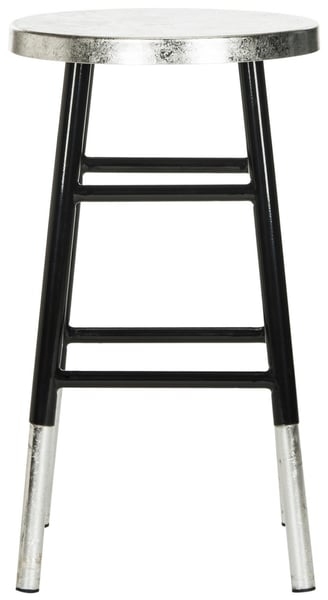 Kenzie Silver Dipped Counter Stool - Black/Silver - Safavieh - Image 0