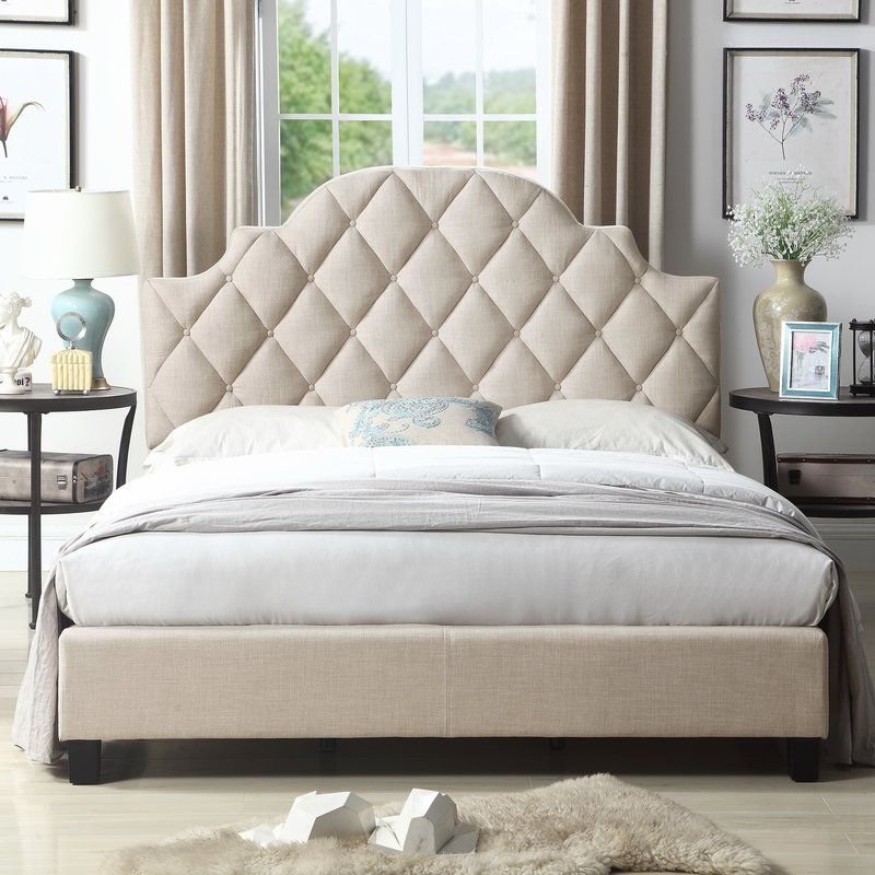 Thom Diamond Tufted Upholstered Panel Bed - Image 0