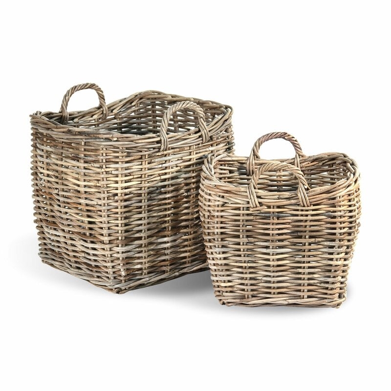 Fireplace Wicker/Rattan Basket (Set of 2) - Image 0