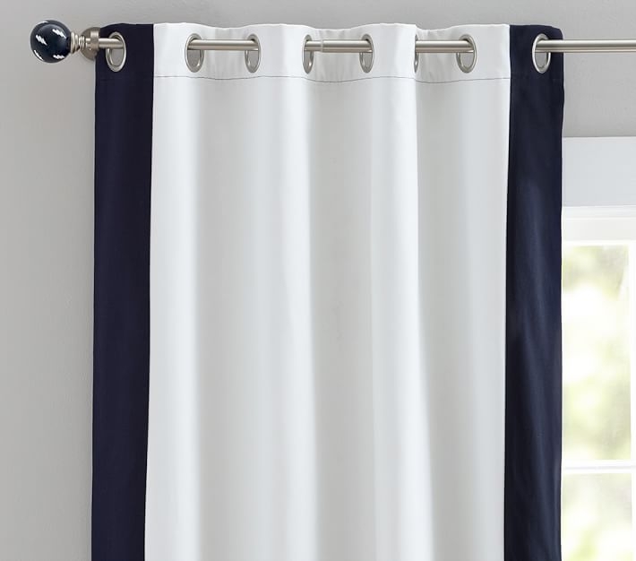 Color Bordered Blackout Panel, Navy, 96" - Image 1