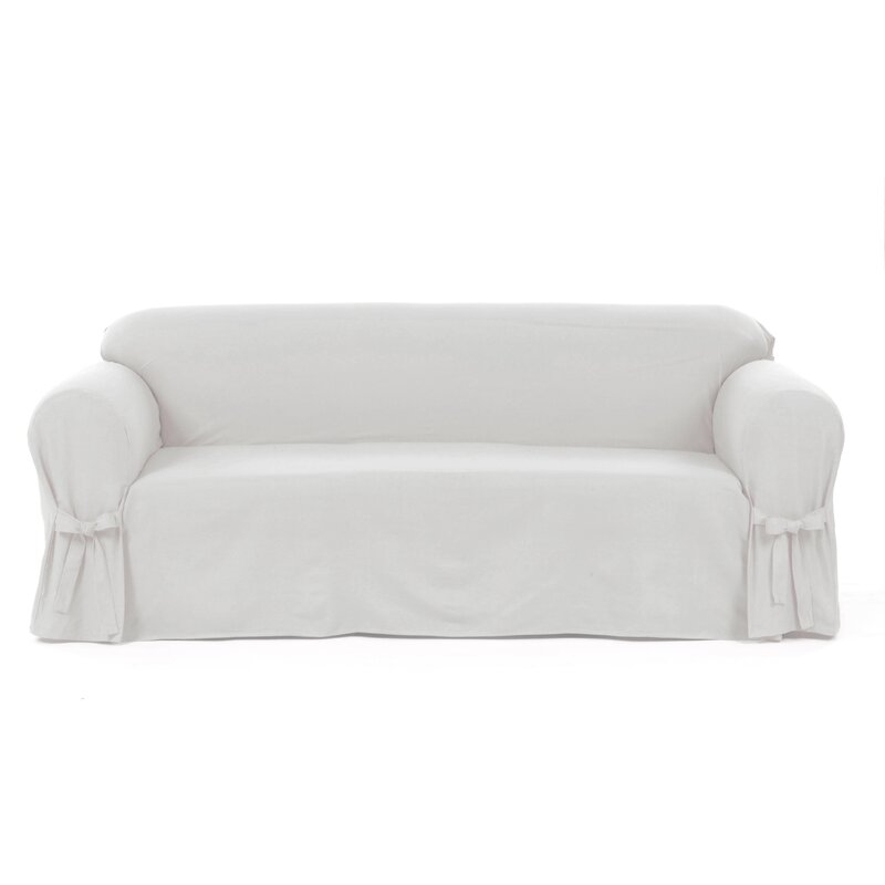 Box cushion Sofa Slipcover- white - Image 0