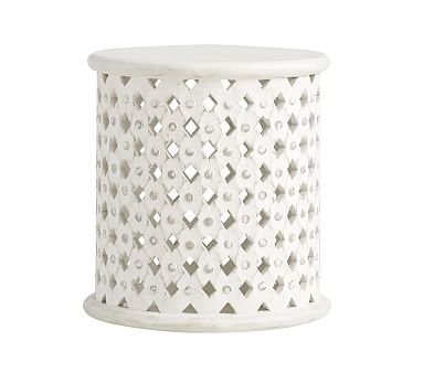 Stella Side Table, Antique White, In-Home Delivery - Image 0