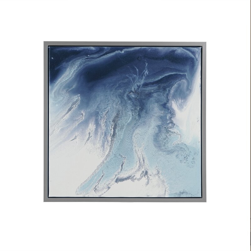 'Lagoon 2 Gel Coat' 2 Piece Framed Graphic Art Print Set on Wood in Blue - Image 1