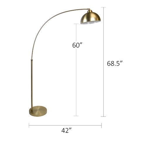 Delapaz 69" Arched Floor Lamp- plated gold - Image 3