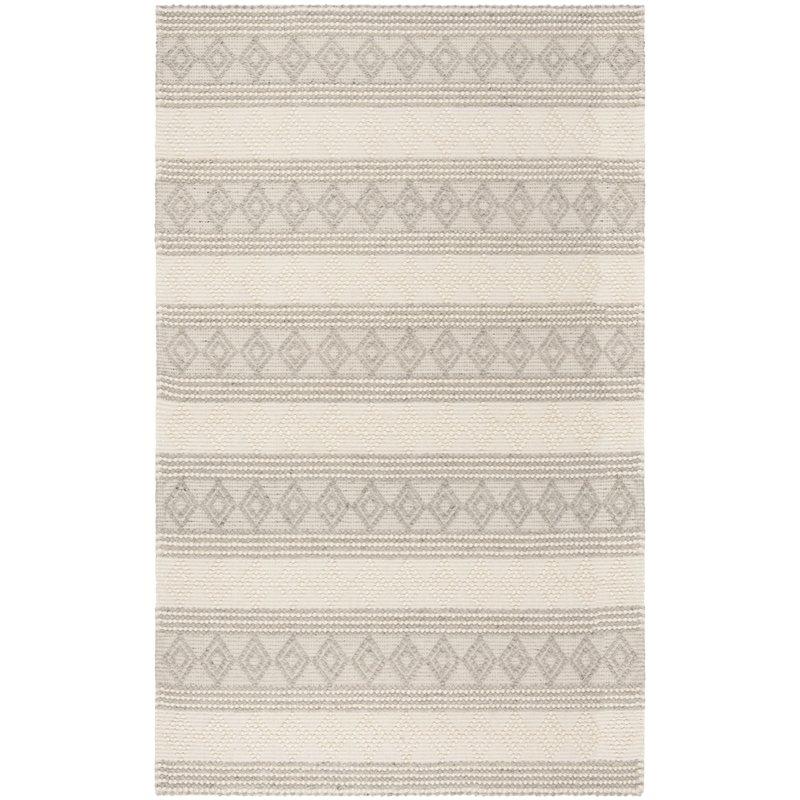Diara Handwoven Wool/Cotton Gray/Ivory Area Rug - Image 0