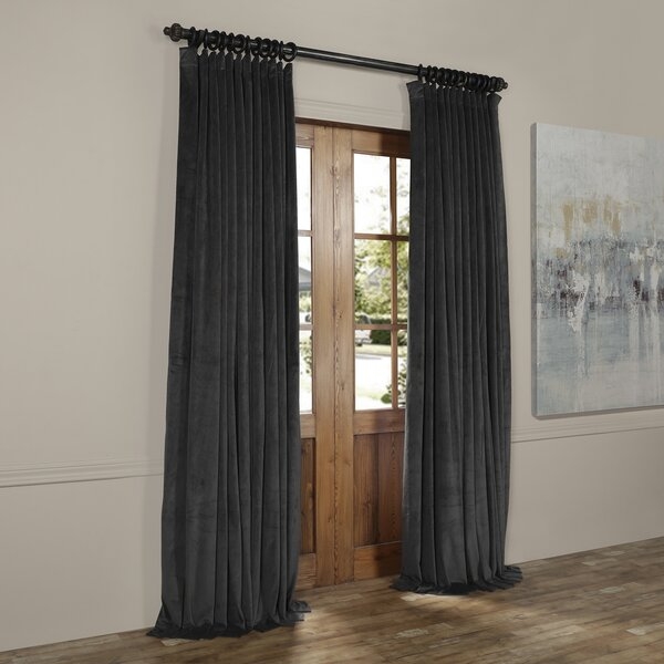Albert Velvet Solid Blackout Thermal Rod Pocket Single Curtain Panel - Image 1