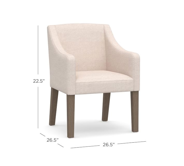 Classic Slope Arm Upholstered Dining Armchair - Image 0
