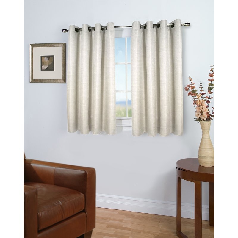 Bassett Short Solid Room Darkening Grommet Single Curtain Panel - Image 0
