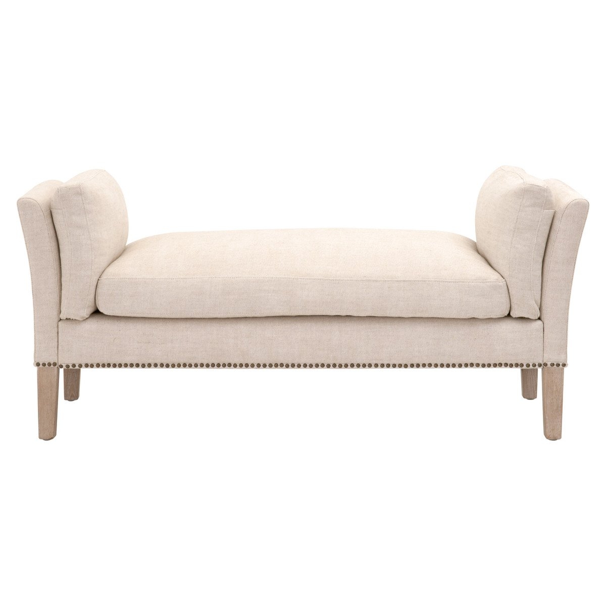 Minow Bench, Bisque French Linen, Natural Gray Ash - Image 0
