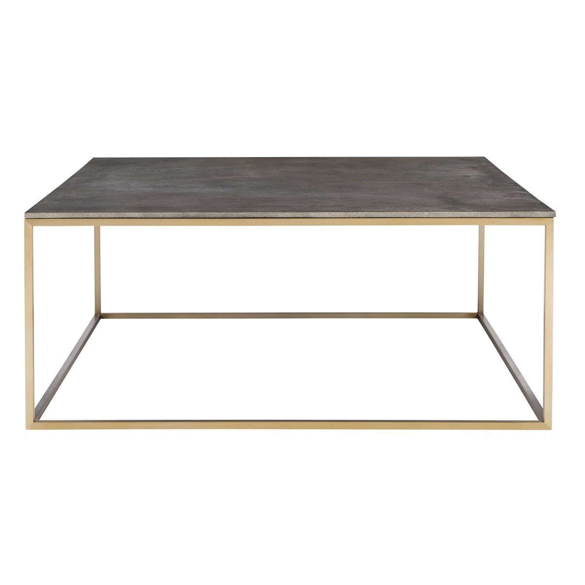 Hudsonhill Foundry Trebon 38"W Charcoal Gray and Brass Coffee Table - Style # 78D48 - Image 0