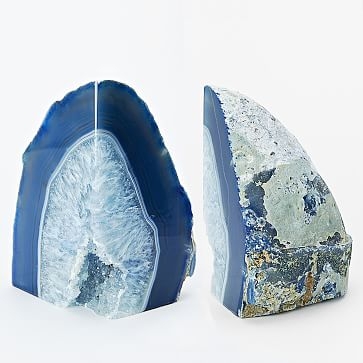 Agate Bookends, Set of 2, Blue - Image 3
