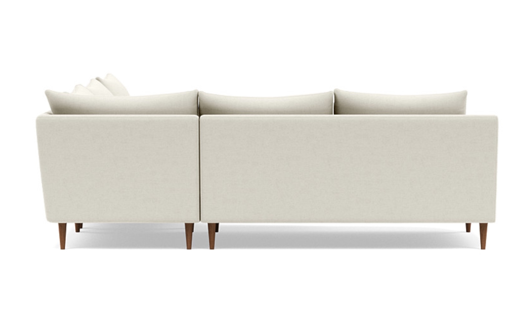 SLOAN Corner 4-Seat Sectional Sofa- Chalk Heathered Weave, Oiled Walnut, Standard (36”), 93”, 2 Cushions, Standard down blend - Image 1