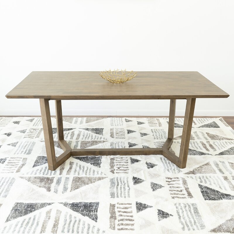 Jeb 71'' Eucalyptus Solid Wood Trestle Dining Table - Image 1