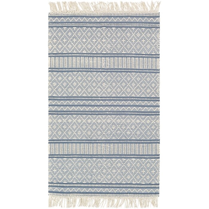 Carletta Hand-Knotted Wool Denim Area Rug - Image 0