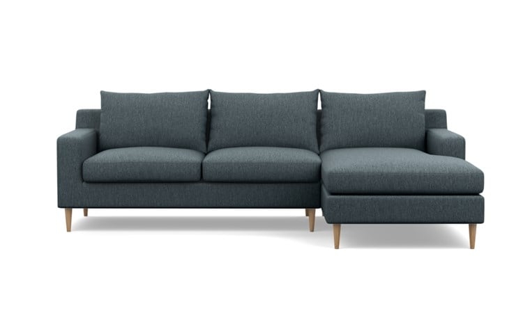 SLOAN Sectional Sofa with Right Chaise - Rain Oak Tapered Round Leg with Bench Cushion - Image 0