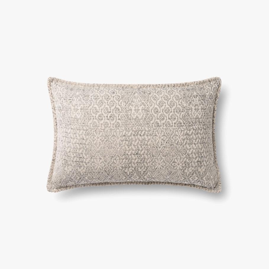 Loloi Pillows P0888 Grey 13" x 21" Cover w/Down - Image 0