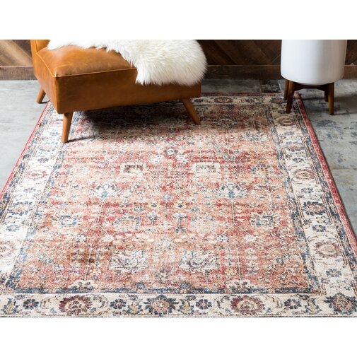 World Menagerie Bally"s Power Loom Synthetic Terracotta Indoor Area Rug - 8x10 - Image 1