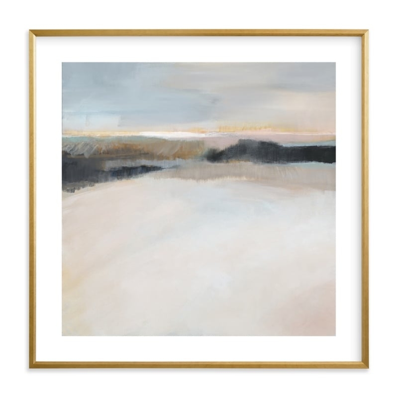 A Winter's Walk 30x30 Gilded Wood Frame, Matted - Image 0