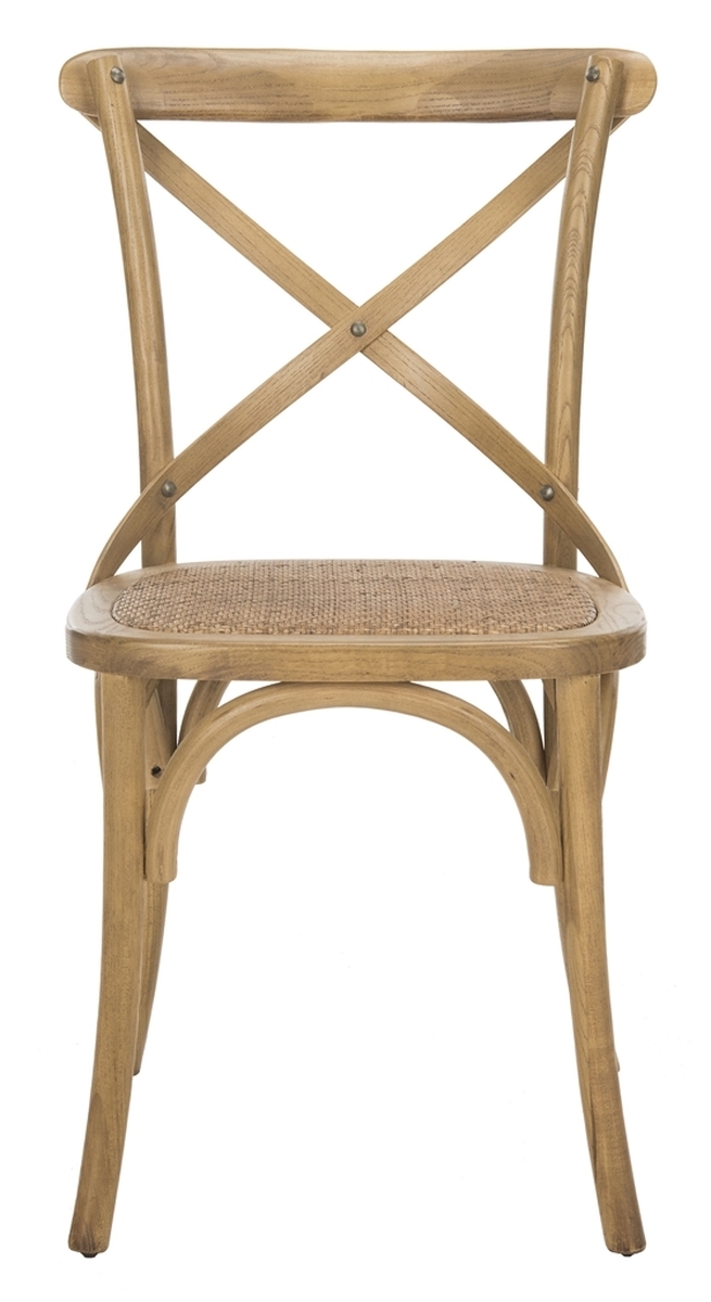 Franklin 18''H X Back Farmhouse Chair (Set Of 2) - Weathered Oak/Medium Brown - Safavieh - Image 0