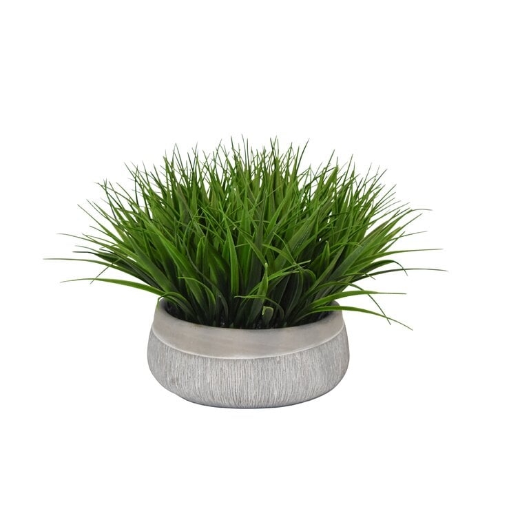9'' Artificial Foliage Grass in Decorative Vase - Image 0